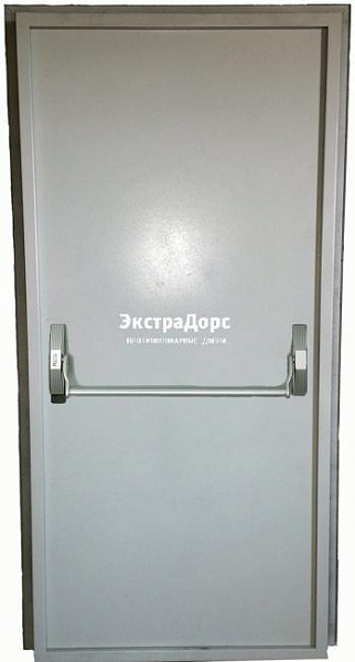 Входная противопожарная дверь металлическая утепленная металлическая глухая белая с антипаникой в Чехове  купить