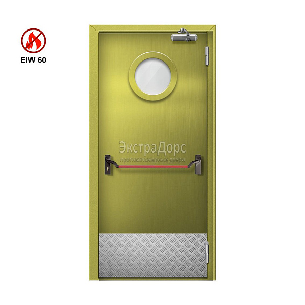 Противопожарная дверь EIW 60 ДОП-01-EIW-60 ДП54 однопольная остекленная стальная с антипаникой в Чехове  купить