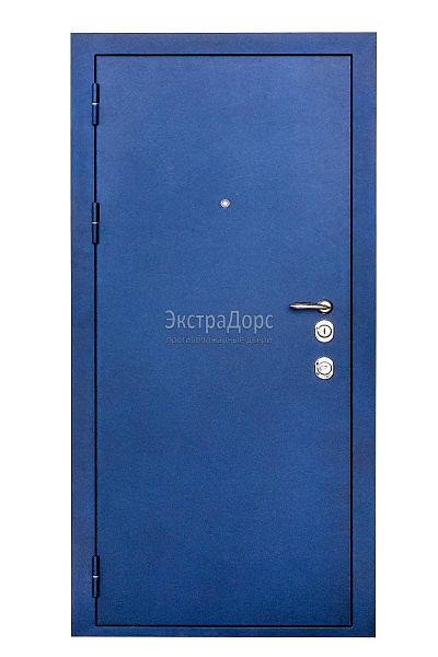 Противопожарная уличная дверь металлическая утепленная EIW 60 синяя глухая однопольная в Чехове  купить