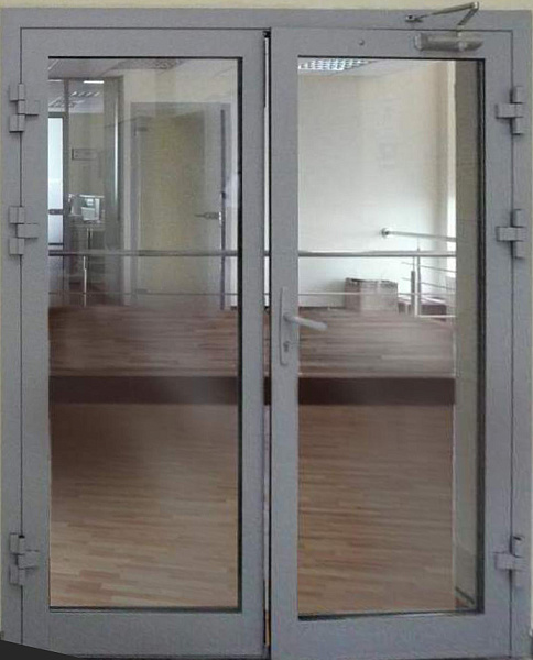 Противопожарная дверь EIS 15 двупольная алюминиевая в Чехове  купить