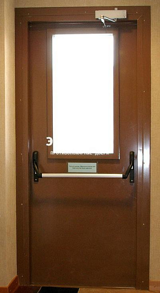 Противопожарная дверь EI 30 с антипаникой и стеклом в Чехове  купить